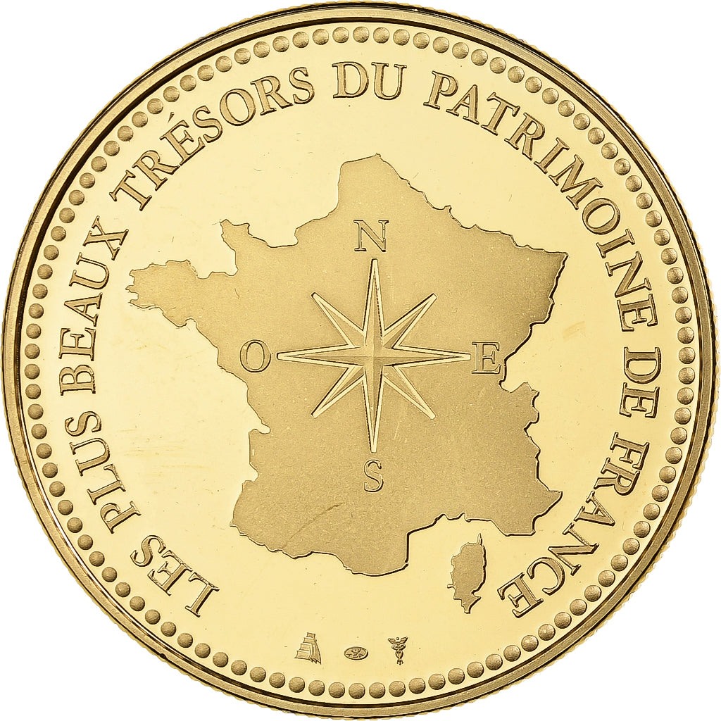 França, medalha, Cathédrale de Reims, Utrecht, Cobre-Níquel Dourado