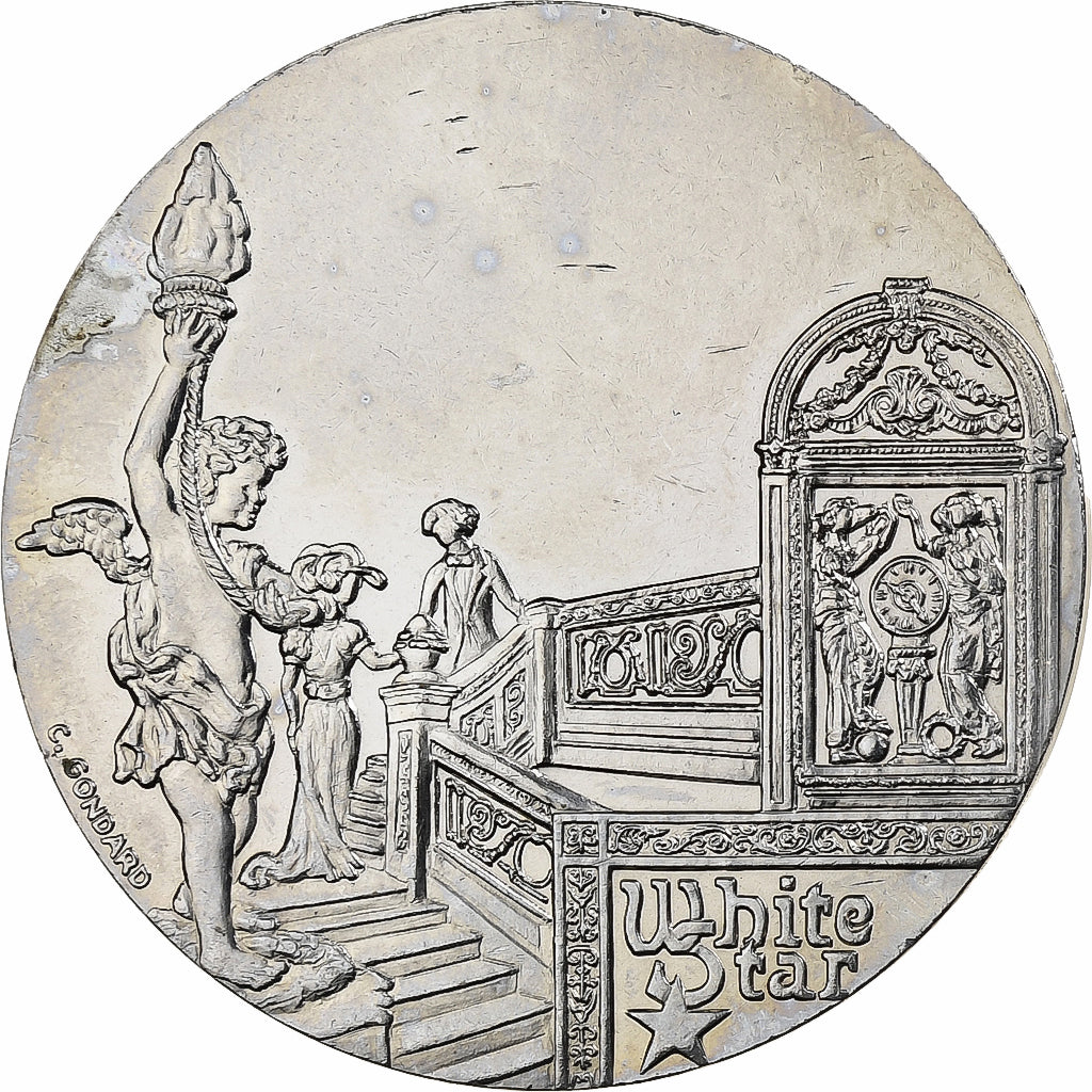 Francia, medalla, Les Grands Transatlantiques, Titanic, MDP, Maillechort, C.