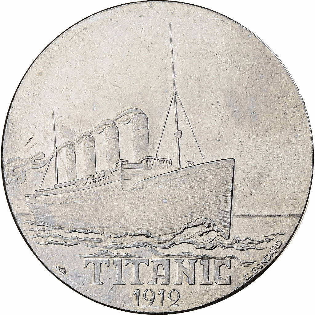 Francia, medalla, Les Grands Transatlantiques, Titanic, MDP, Maillechort, C.