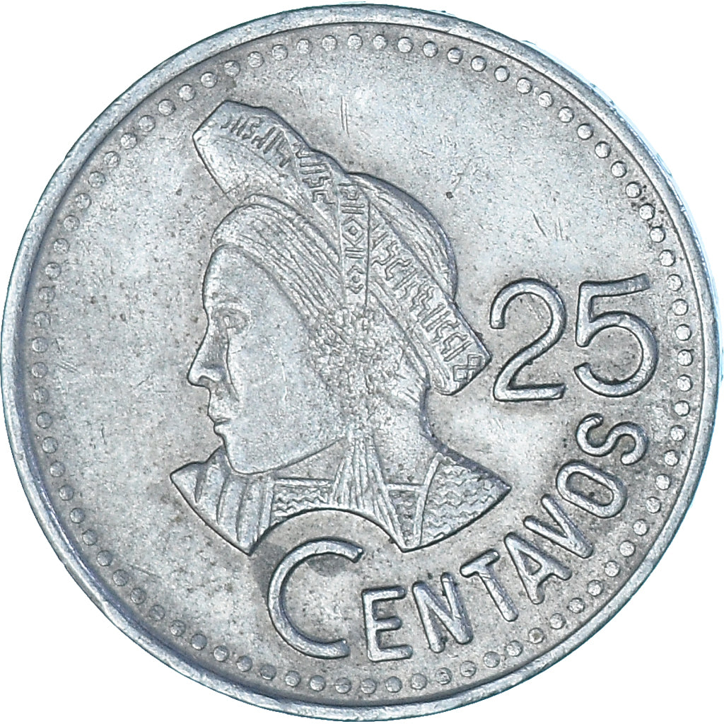 Coin, Guatemala, 25 Centavos, 1989