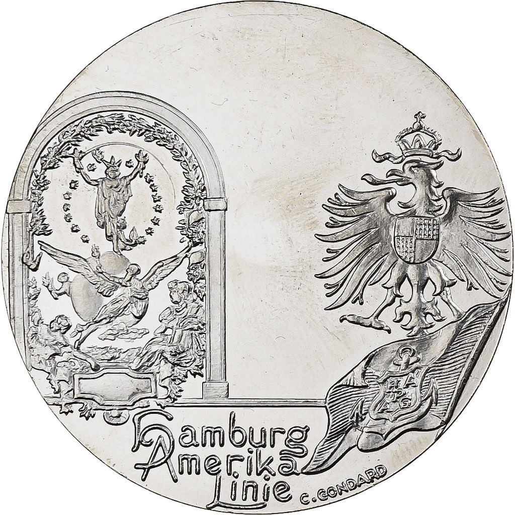 Francia, medalla, Les Grands Transatlantiques, Deutschland, MDP, Maillechort, C.