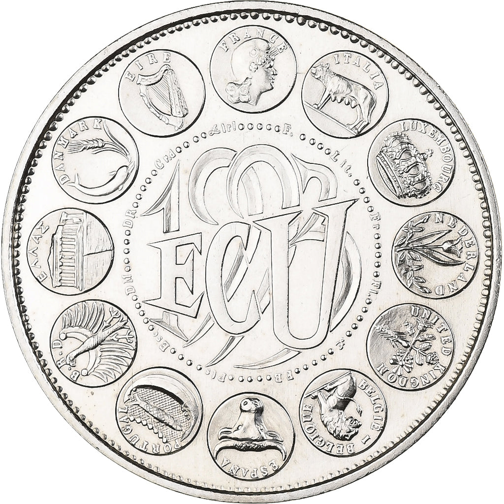 França, medalha, Ecu Europa, 1993, MDP, Cobre-níquel, Rodier, MS(65-70)