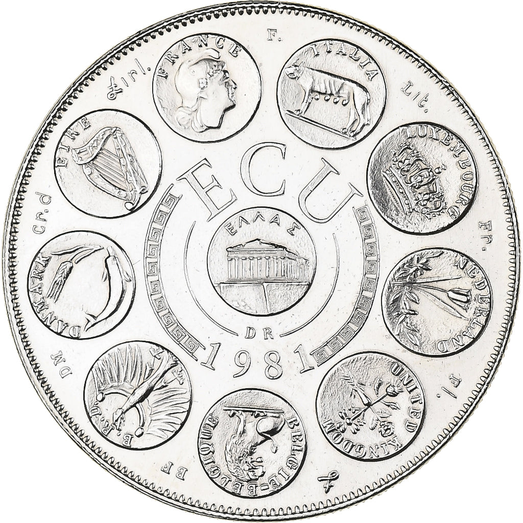 Francia, medaglia, Ecu Europa, Europe Assise, 1981, MDP, Rame-nichel, Rodier