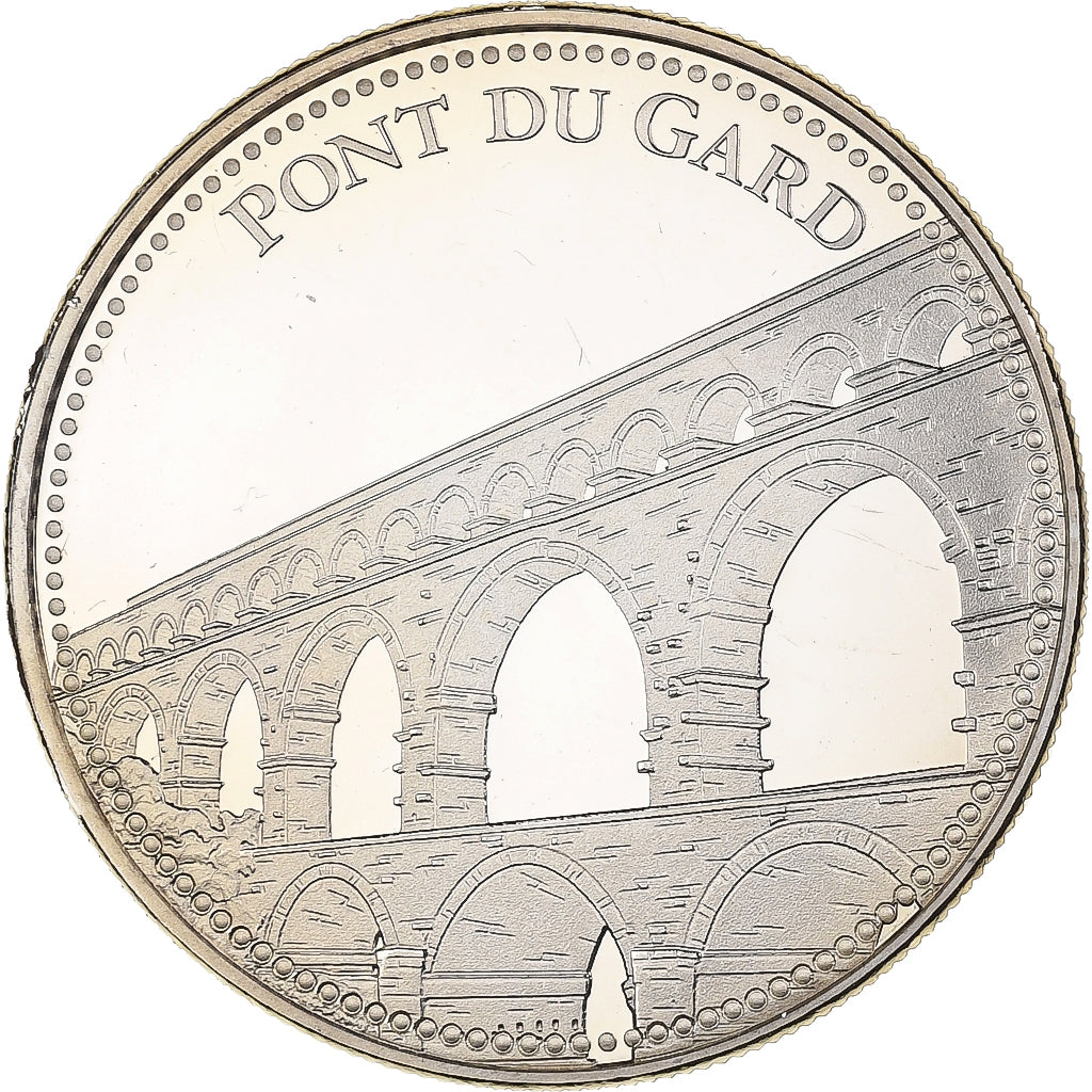 França, medalha, Le Pont du Gard, Utrecht, Cuproníquel, MS(65-70)