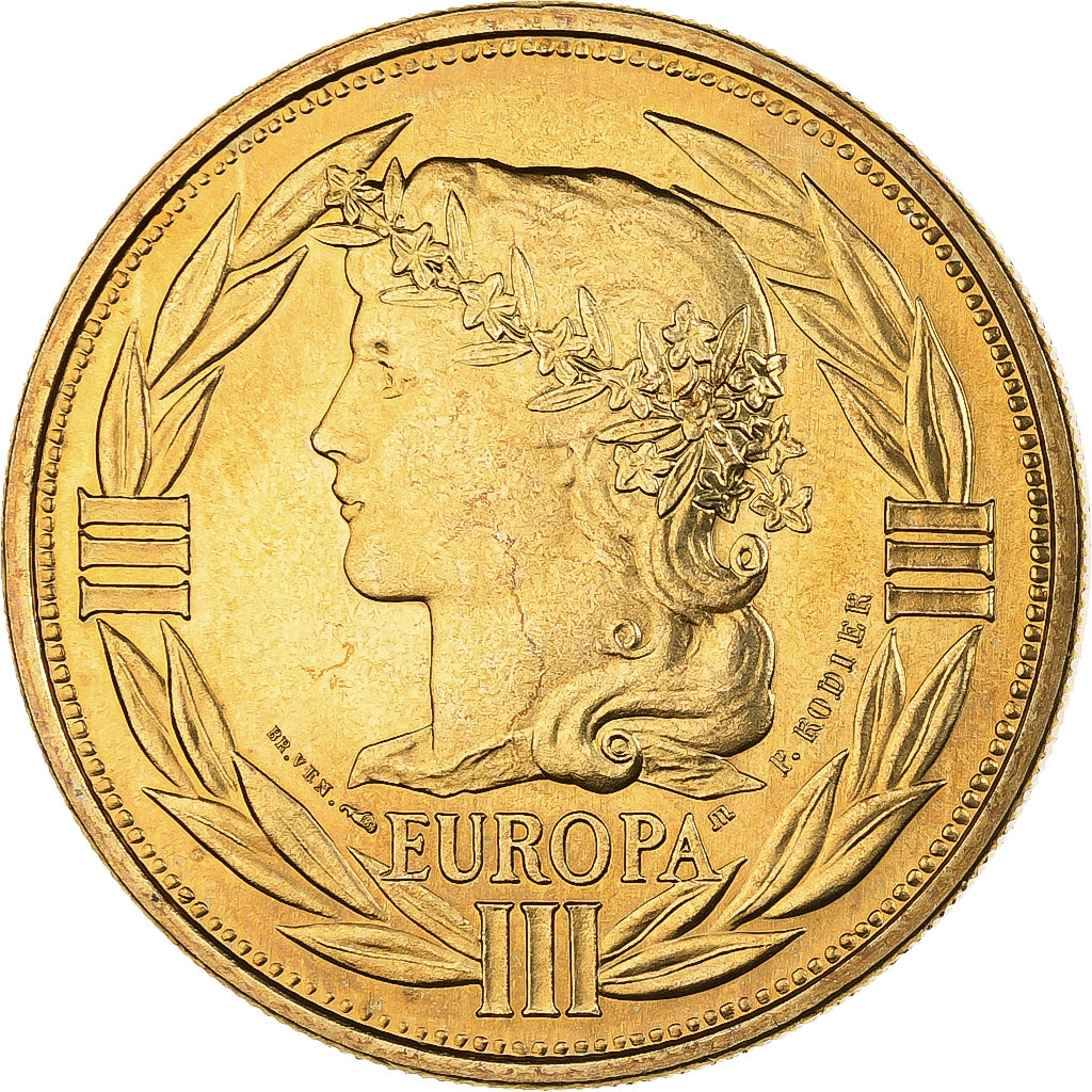Frankreich, Medaille, Ecu Europa, 1992, MDP, Gilt Bronze, Rodier, STGL