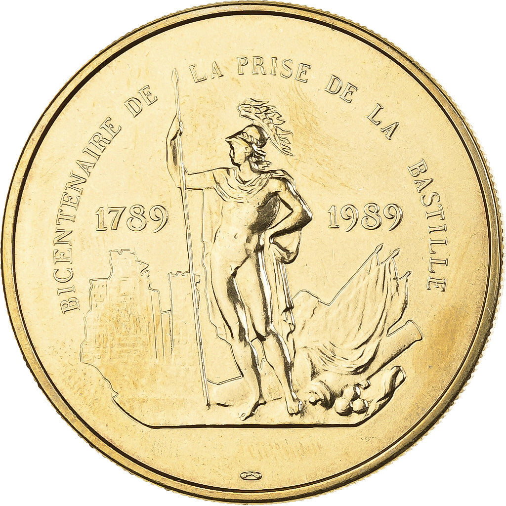 France, Médaille, Bicentenaire de la Prise de la Bastille, 1983, MDP, Gilt