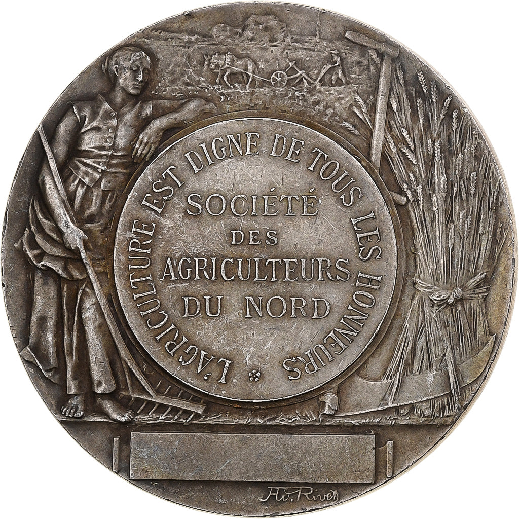 Francia, medalla, Société des Agriculteurs du Nord, Plata, Rivet, EBC