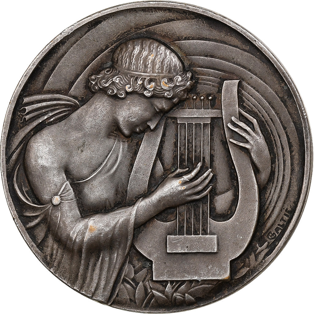France, Médaille, Joueuse de lyre, Bronze argenté, SUP, Galtié