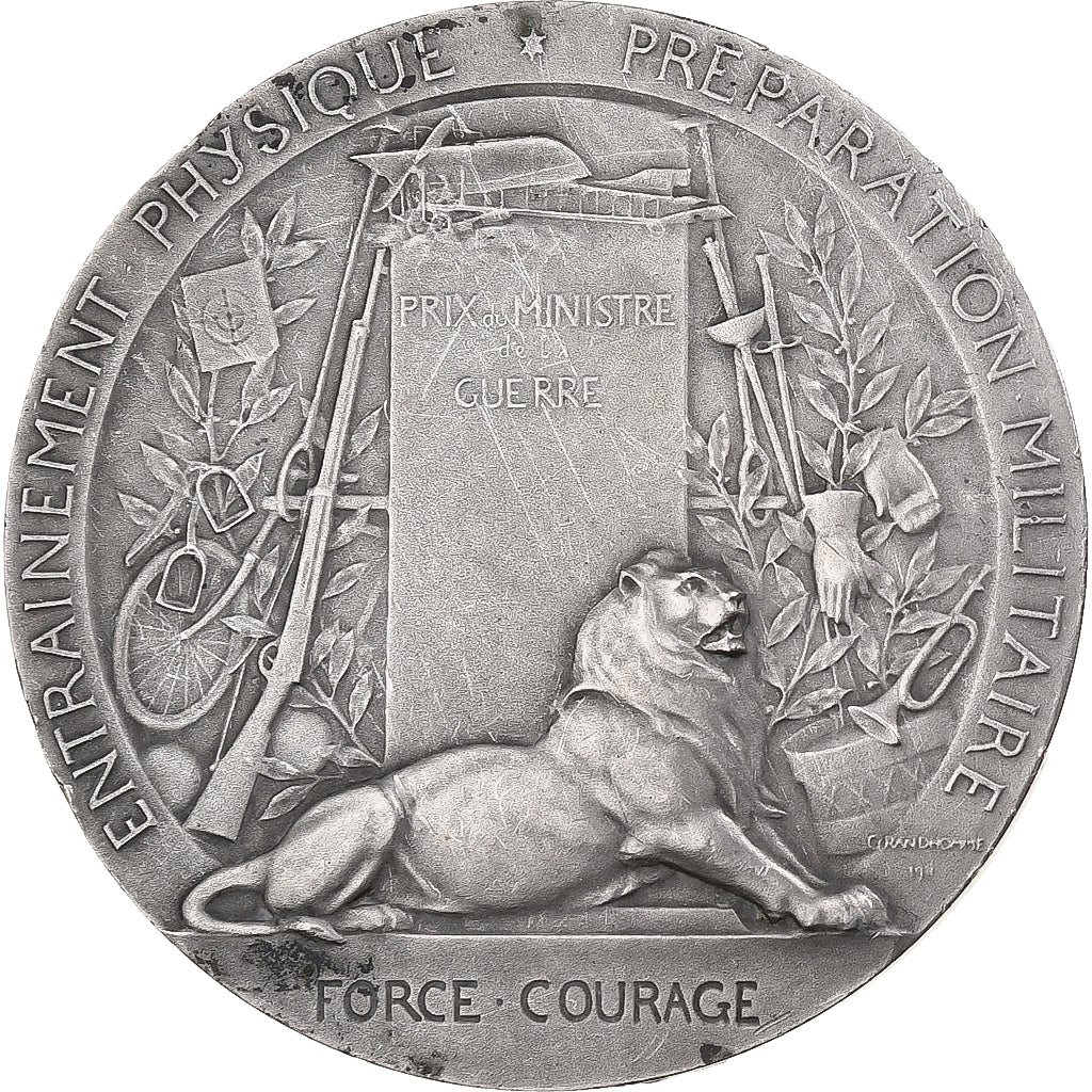 France, Médaille, Préparation Militaire, 1911, MDP, Argent, SUP, Grandhomme