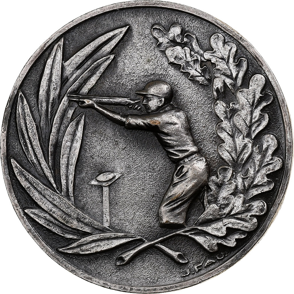 França, medalha, Scène de tir, Bronze Prateado, AU(55-58)