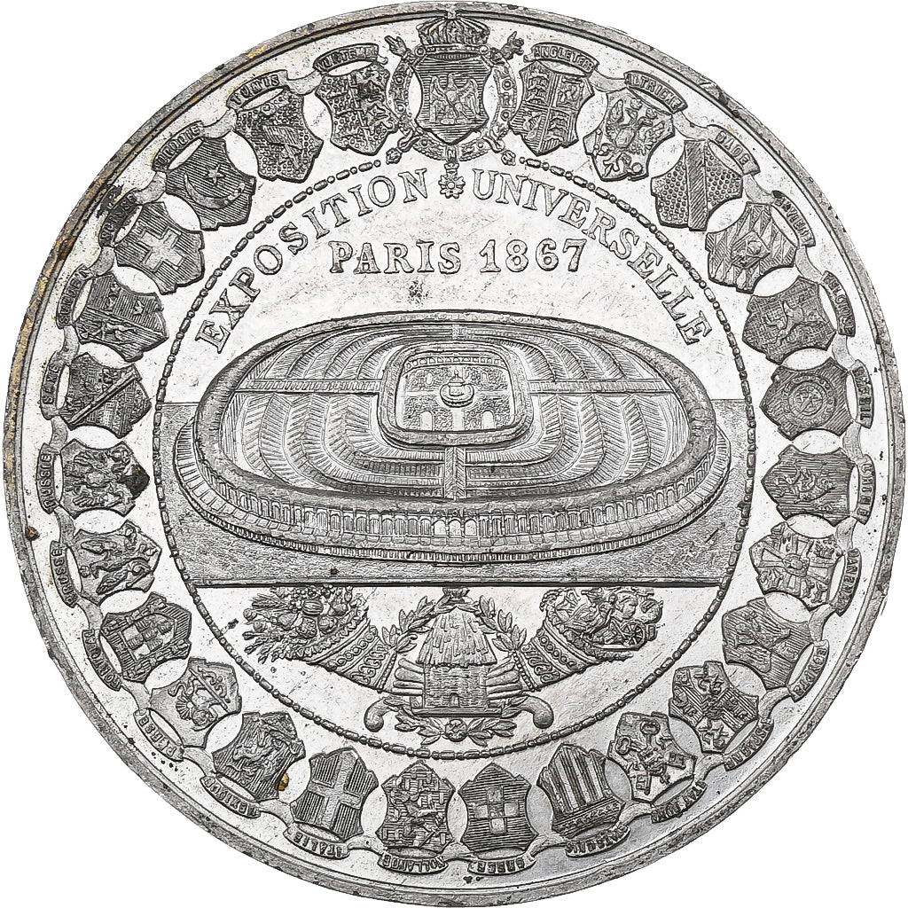 Francia, medaglia, Napoléon III, Exposition universelle de Paris, 1867, Stagno