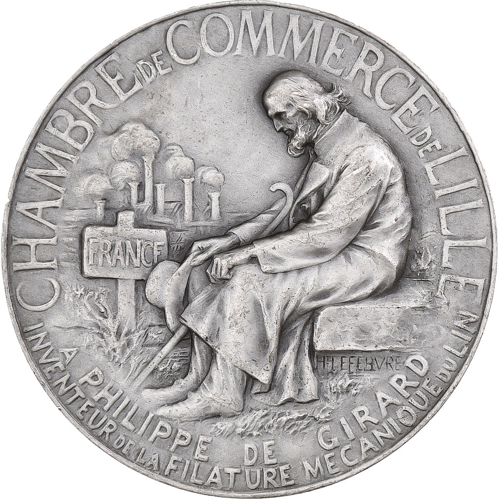France, Medal, Philippe de Girard, Chambre de Commerce de Lille, Silver