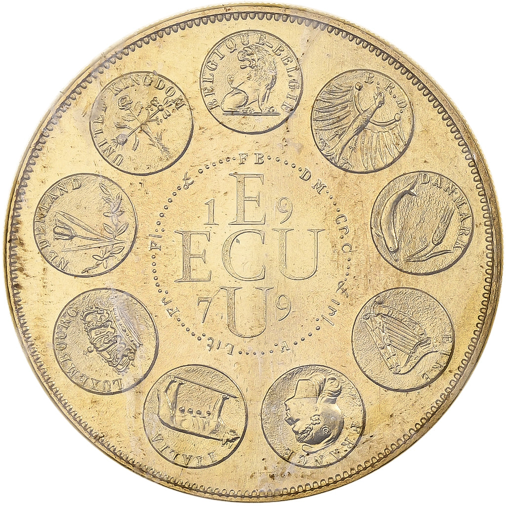 França, medalha, Ecu Europa, Europe debout, 1979, MDP, Bronze Dourado, Rodier