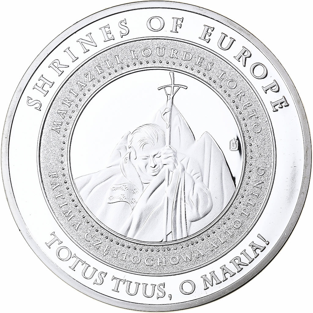 Francia, medalla, Shrines of Europe, Lourdes, 2011, Silvered copper, Proof