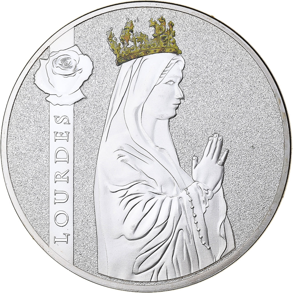 Francia, medalla, Shrines of Europe, Lourdes, 2011, Silvered copper, Proof