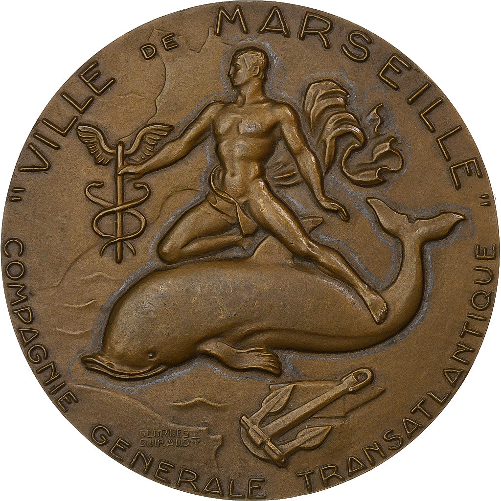 Francia, medaglia, Compagnie Générale Transatlantique, Ville de Marseille