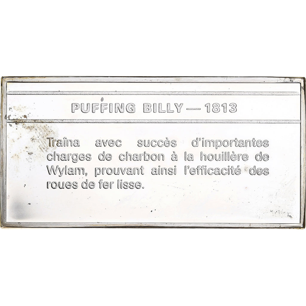 France, Plaquette, Puffing Billy, 1976, Argent, SPL, BE