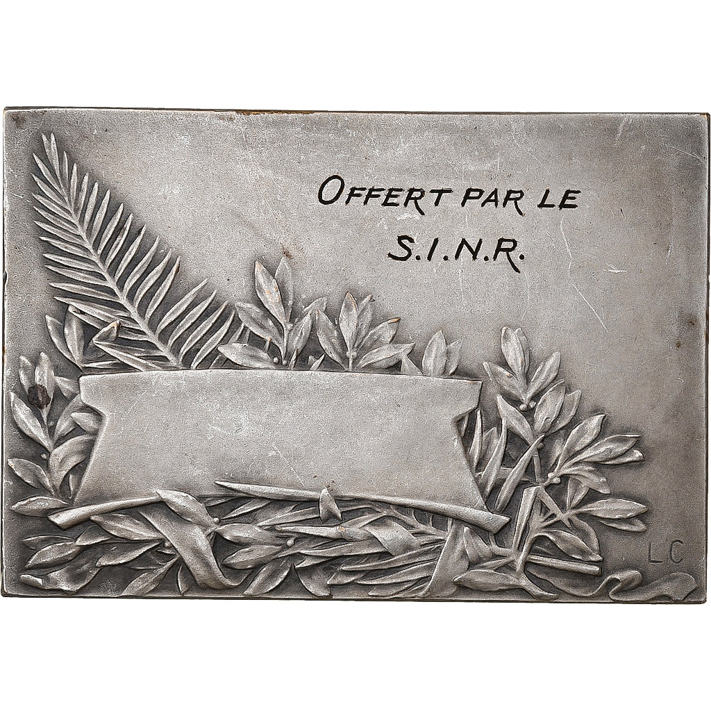 França, Plaquette, S.I.N.R., chien, Bronze Prateado, Cariat, AU(55-58)