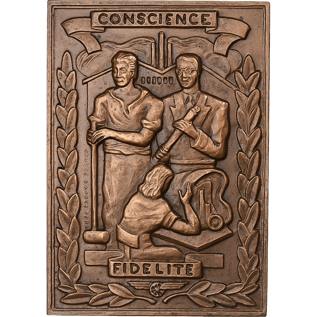 França, Plaquette, Industries, Est de Paris, Bronze, Coutré, AU(55-58)