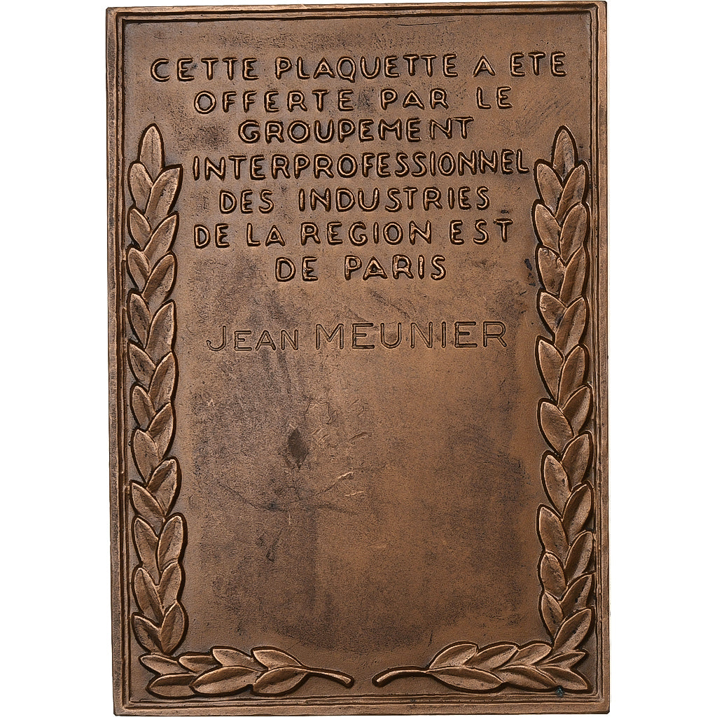 França, Plaquette, Industries, Est de Paris, Bronze, Coutré, AU(55-58)