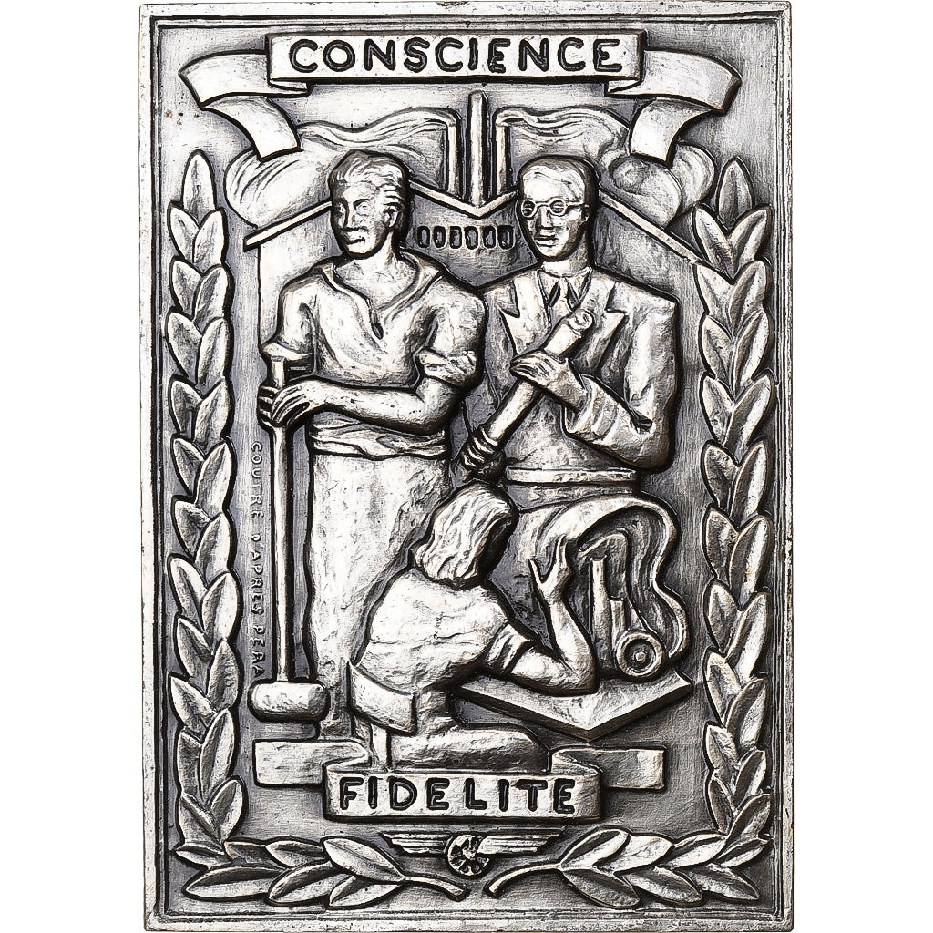 França, Plaquette, Industries, Est de Paris, Bronze Prateado, Coutré
