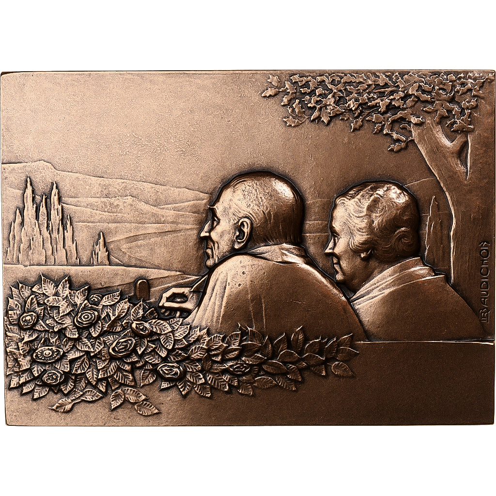França, Plaquette, Mariage, Noces d'or, MDP, Bronze, Baudichon, AU(55-58)