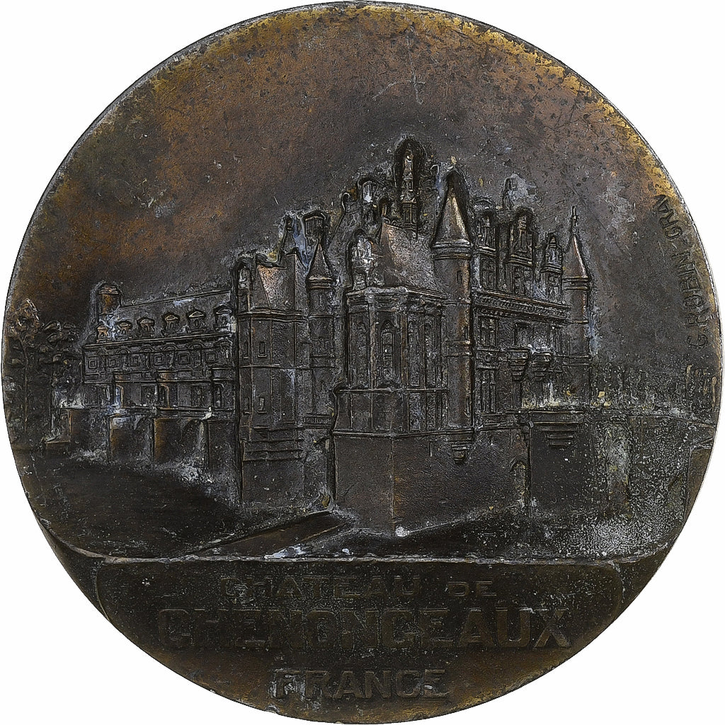 Francja, medal, Château de Chenonceau, Brązowy, G.Robin, AU(50-53)