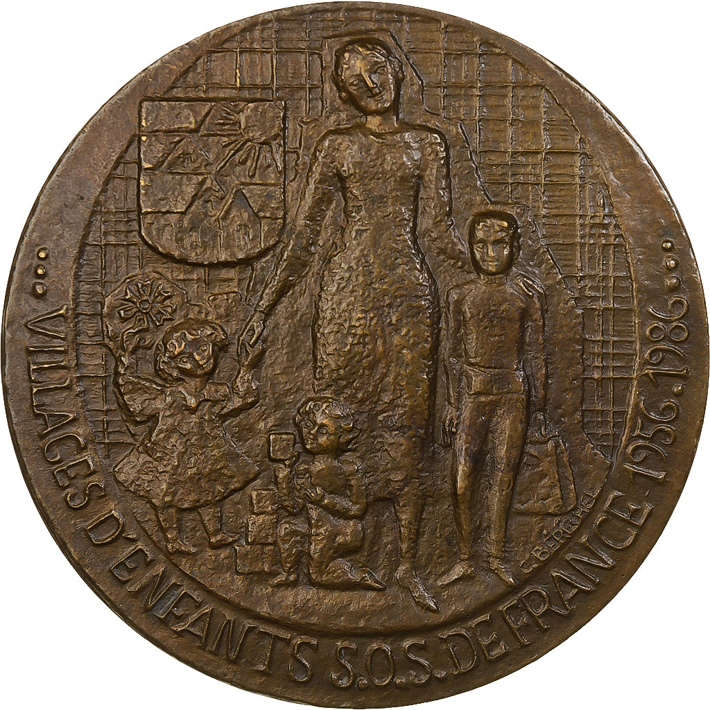 Francia, medaglia, Villages d'enfants SOS, 1985, Bronze Florentin, Berechel