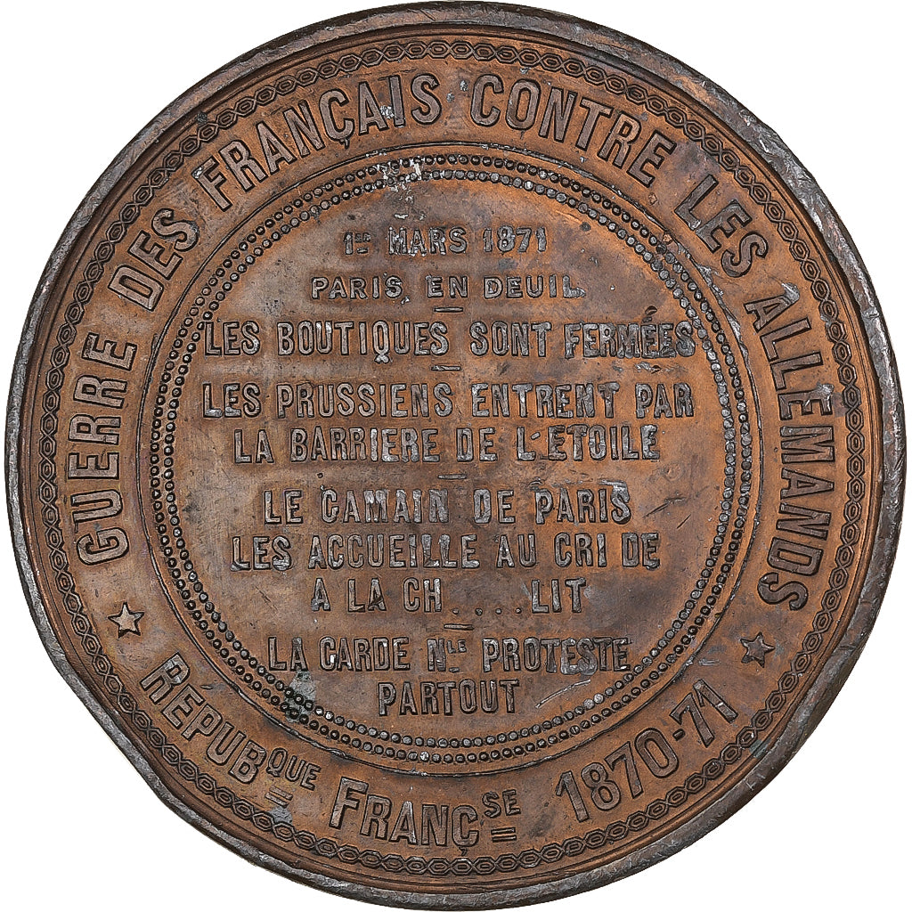Frankrijk, Medaille, Siège de la ville de Paris, 1871, Bronzen, ZF