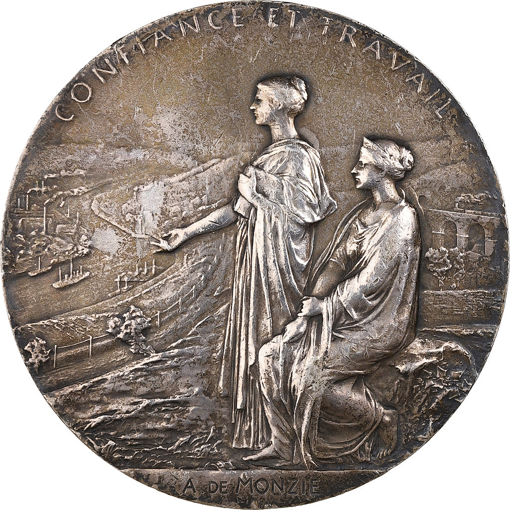 Frankrijk, Medaille, 100 ans de la Banque de France, 1900, Zilver, O.Roty, ZF
