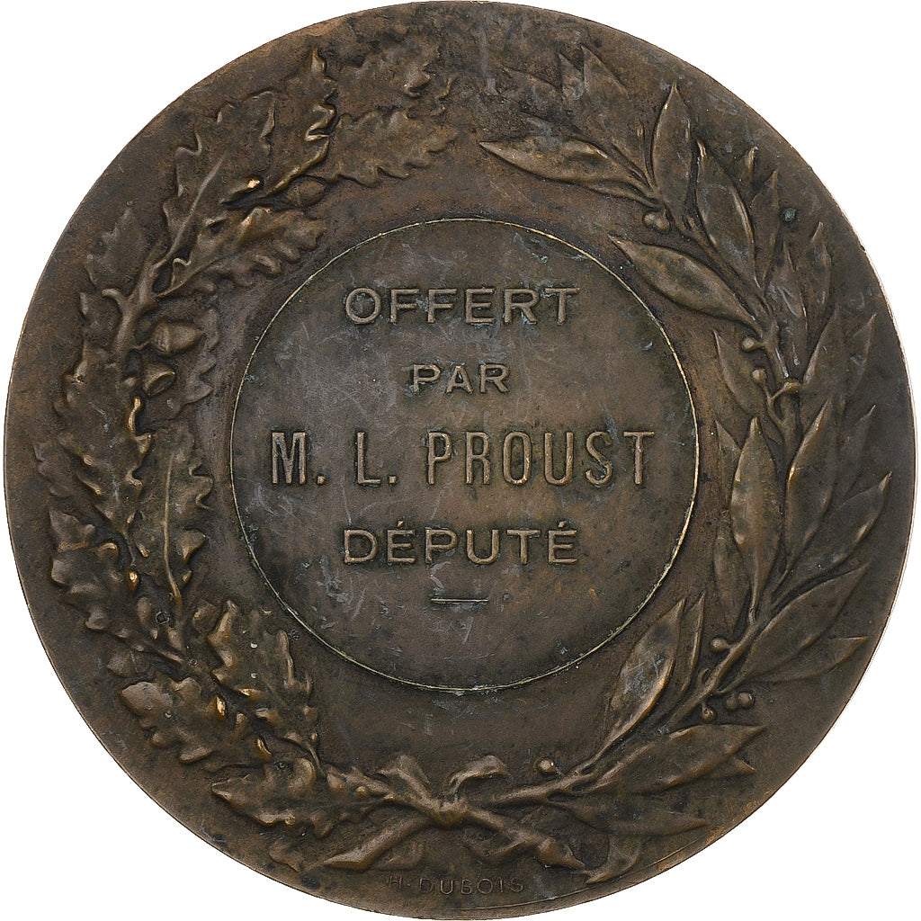 França, medalha, Offert par M.L. Proust, Député, Bronze, Dubois.H, AU(50-53)