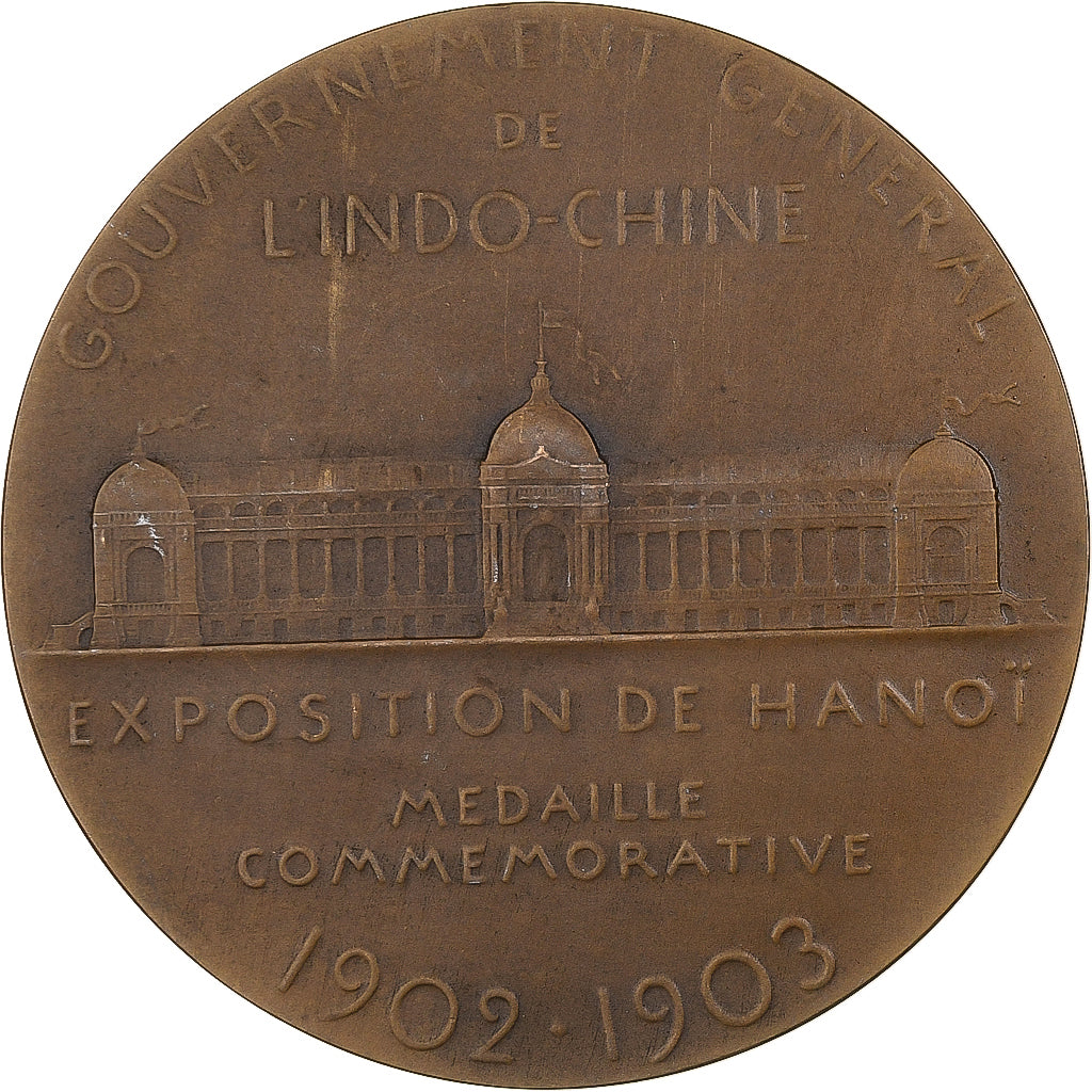 Francja, medal, Indochine, Exposition de Hanoï, 1903, Brązowy, O.Roty