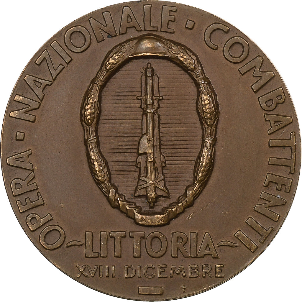 Italy, Medal, Opera Nazionale Combattenti, Littoria, Bronze, G.Romagnoli