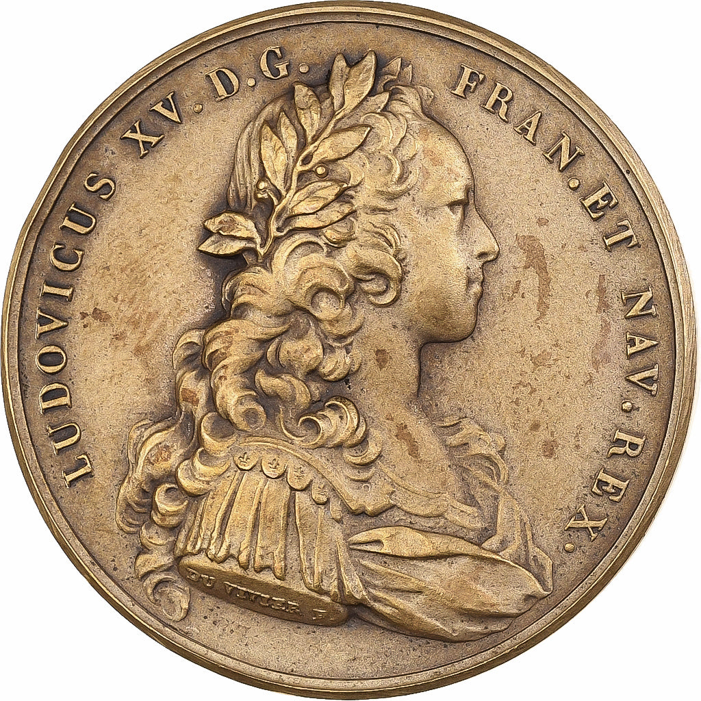 France, Médaille, Louis XV, Peste de Marseille, Bronze, SUP, Duvivier, Refrappe