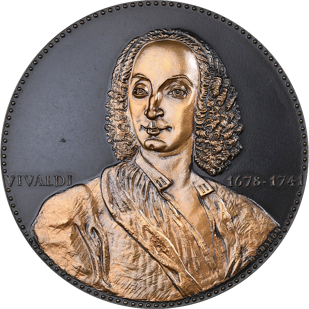 France, Medal, Vivaldi, 1678-1741, 1982, Bronze, Charon, AU(55-58)