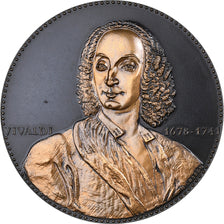 France, Medal, Vivaldi, 1678-1741, 1982, Bronze, Charon, AU(55-58)