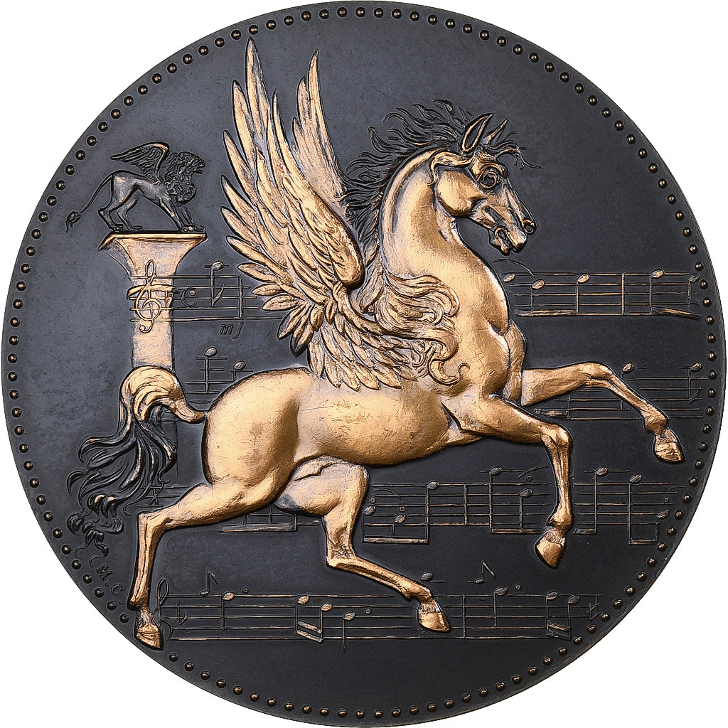 France, Medal, Vivaldi, 1678-1741, 1982, Bronze, Charon, AU(55-58)