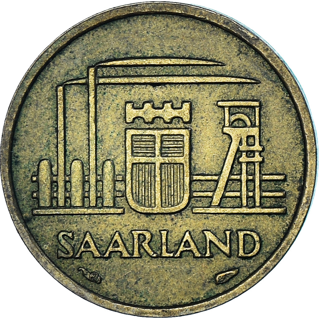 Moeda, SARRE, 10 Franken, 1954