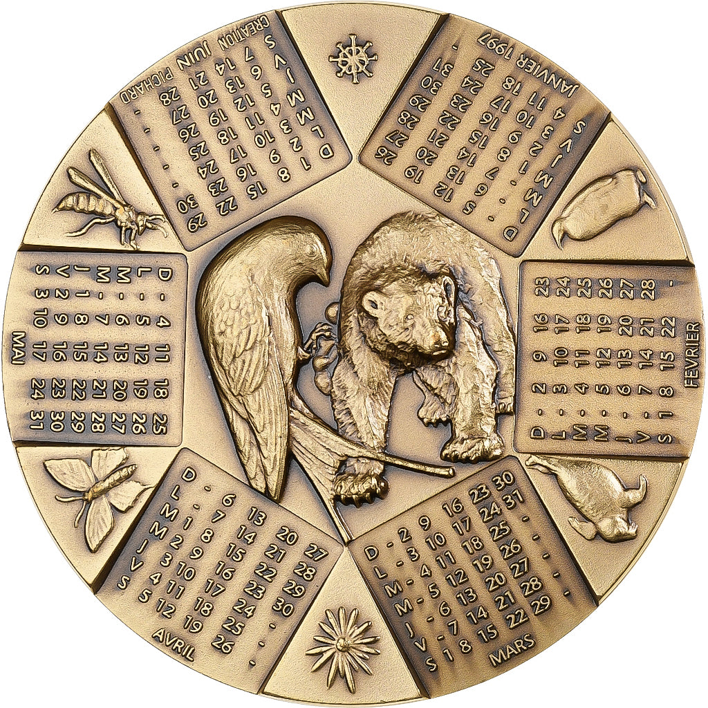 France, Médaille, Calendrier 1997, 1997, Bronze Florentin, SPL