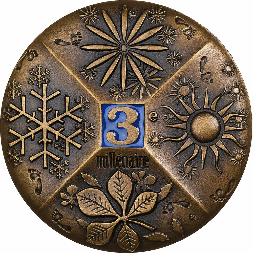 França, medalha, 3e Millénaire, Bronze, Colorized, AU(55-58)