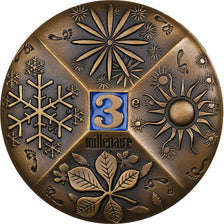 France, Médaille, 3e Millénaire, Bronze, SUP, Colorée