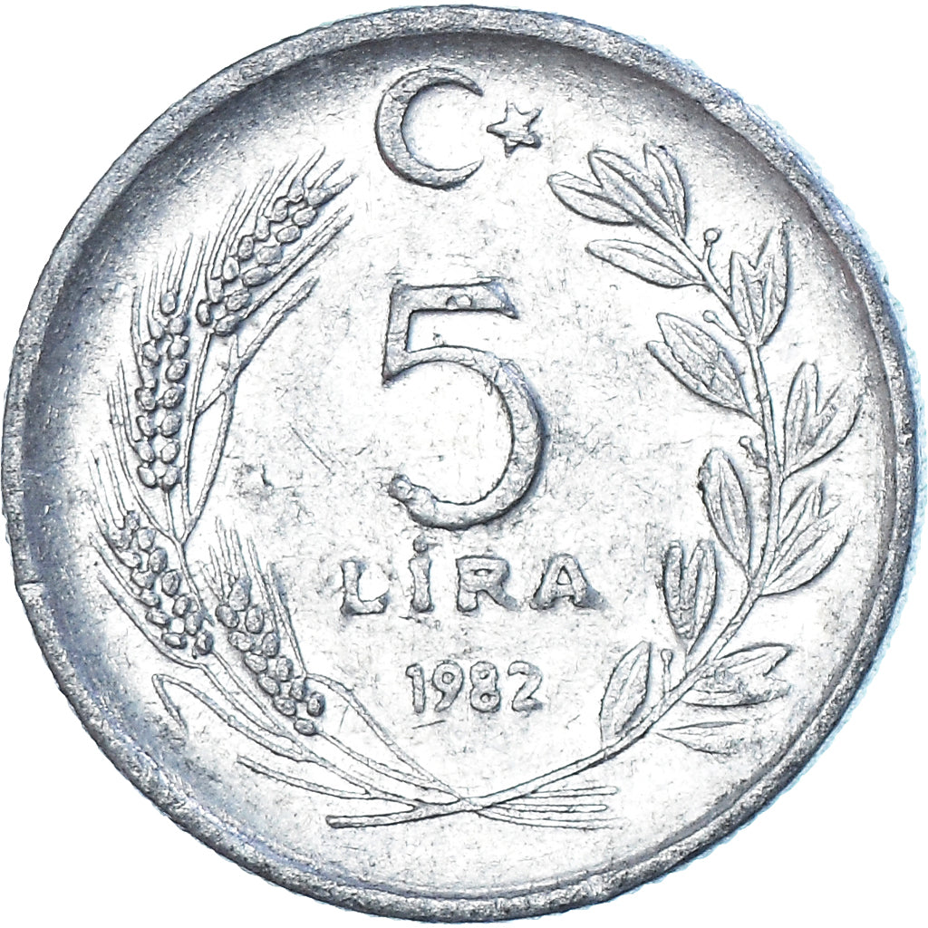 Coin, Turkey, 5 Lira, 1982