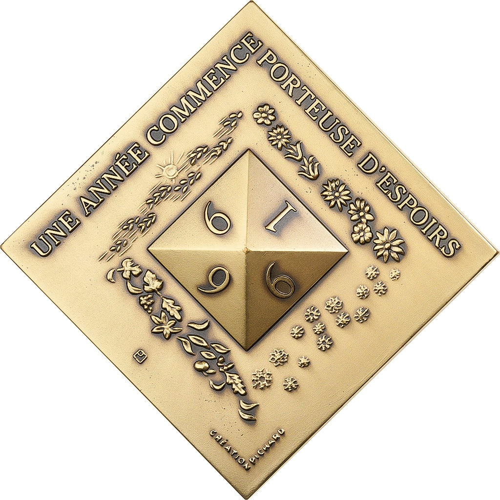 Frankreich, Medaille, Changement d'année, 1995 à 1996, 1996, Bronze Florentin