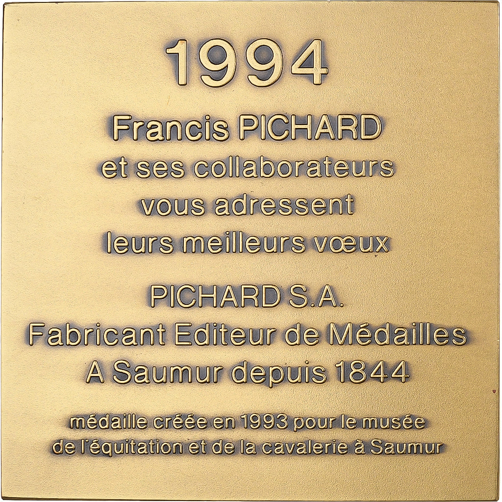 Frankreich, Medaille, Musée de l'équitation et cavalerie, Saumur, 1994, Bronze