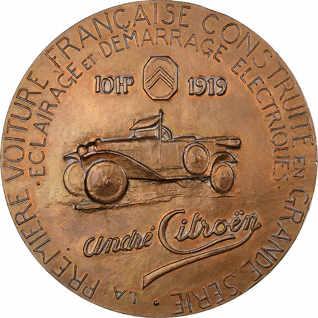 France, Médaille, Automobile, André Citroën, 1976, Bronze, SUP, Bourroux