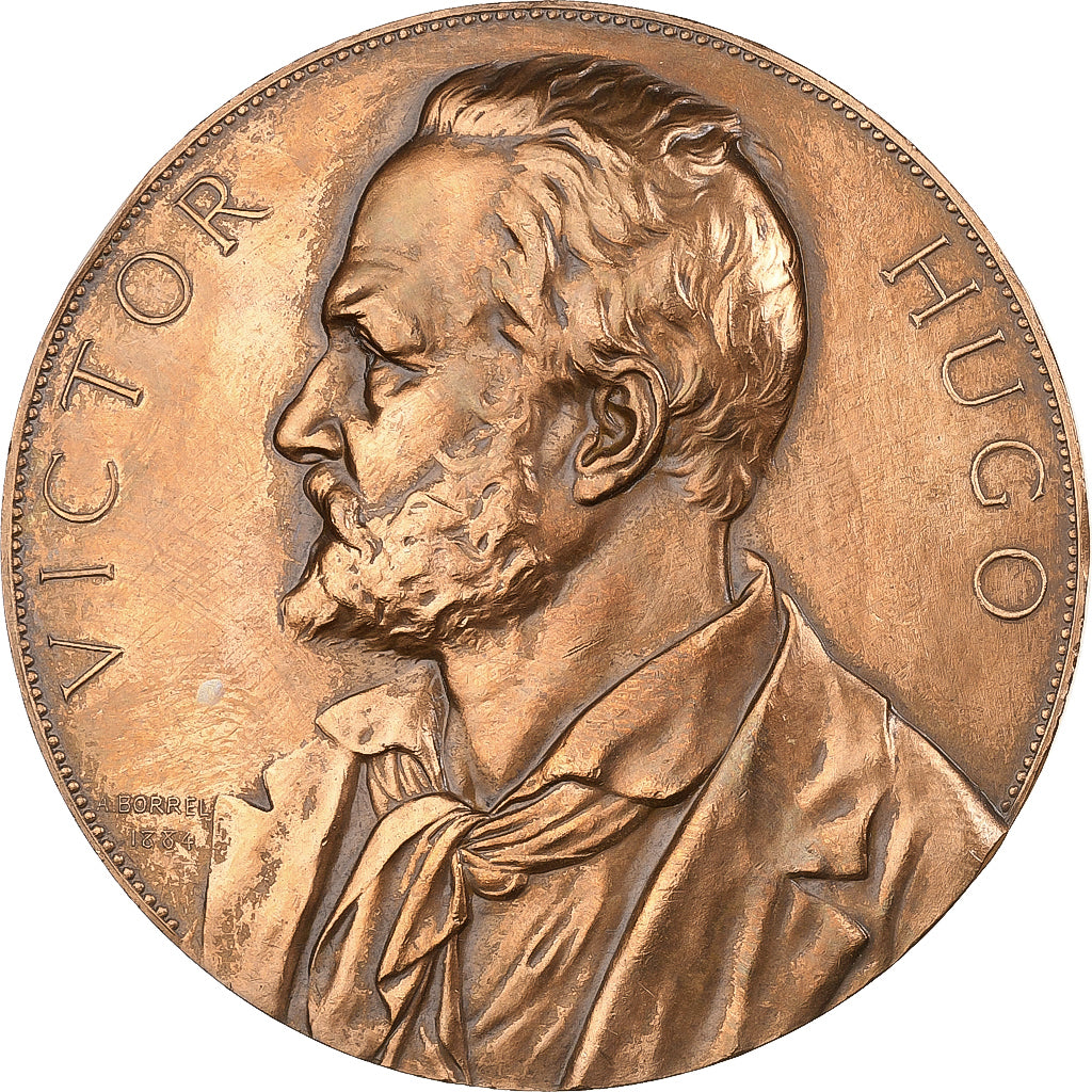 France, Médaille, Victor Hugo, 1985, Bronze, SUP, Borrel.A