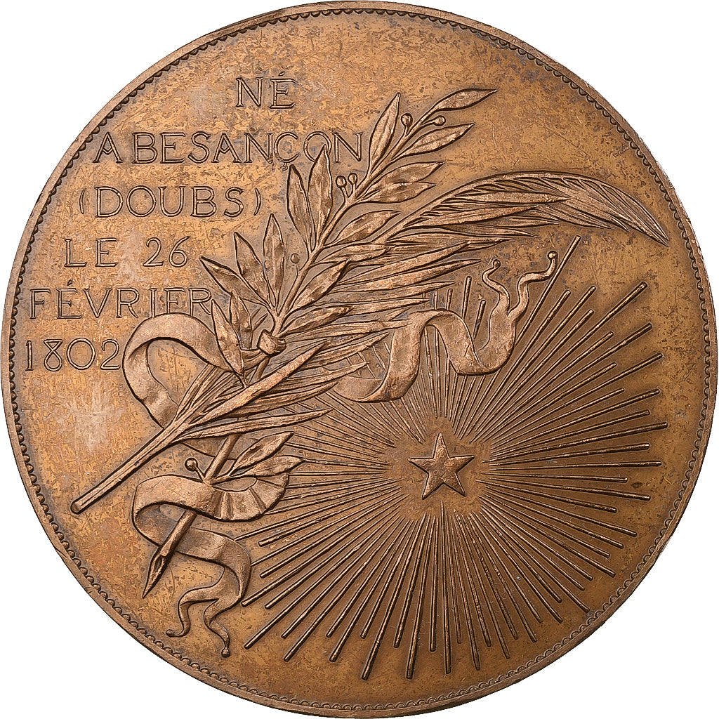 France, Médaille, Victor Hugo, 1985, Bronze, SUP, Borrel.A