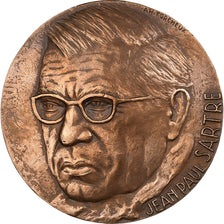 Francia, medalla, Jean-Paul Sartre, 1981, Bronce, Torcheux, EBC