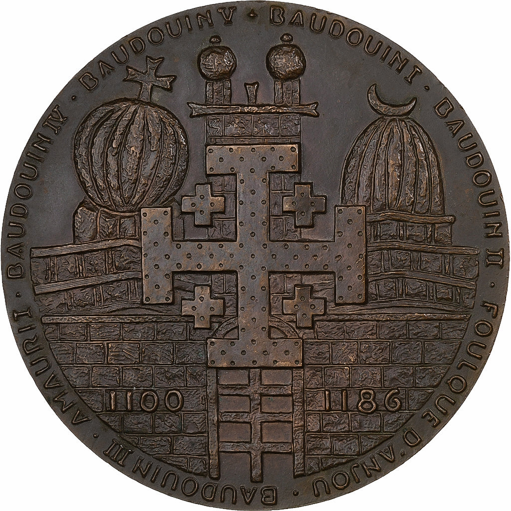 France, Médaille, Les Rois Francs de Jérusalem, 1970, Bronze, SUP