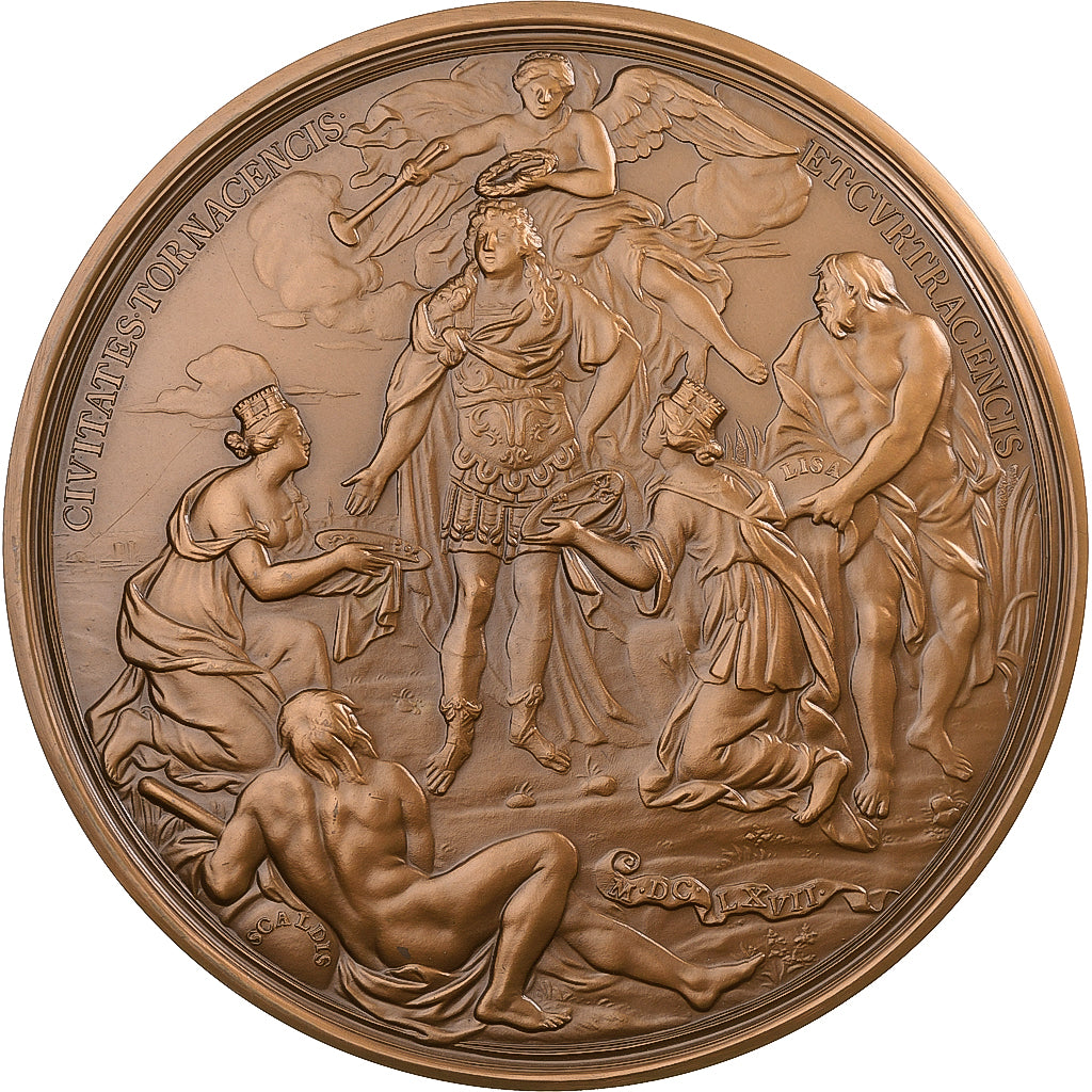 França, medalha, Luís XIV, Prise de Tournai et Courtrai, 1985, Bronze, Nova